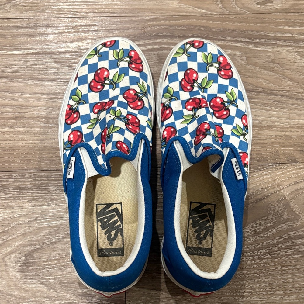 Vans Kids Cherry Checkered Slip-On Sneakers